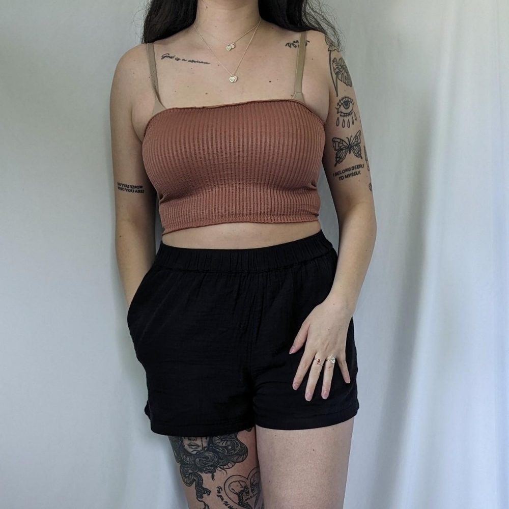 New without tags Light brown/copper color ribbed tube top